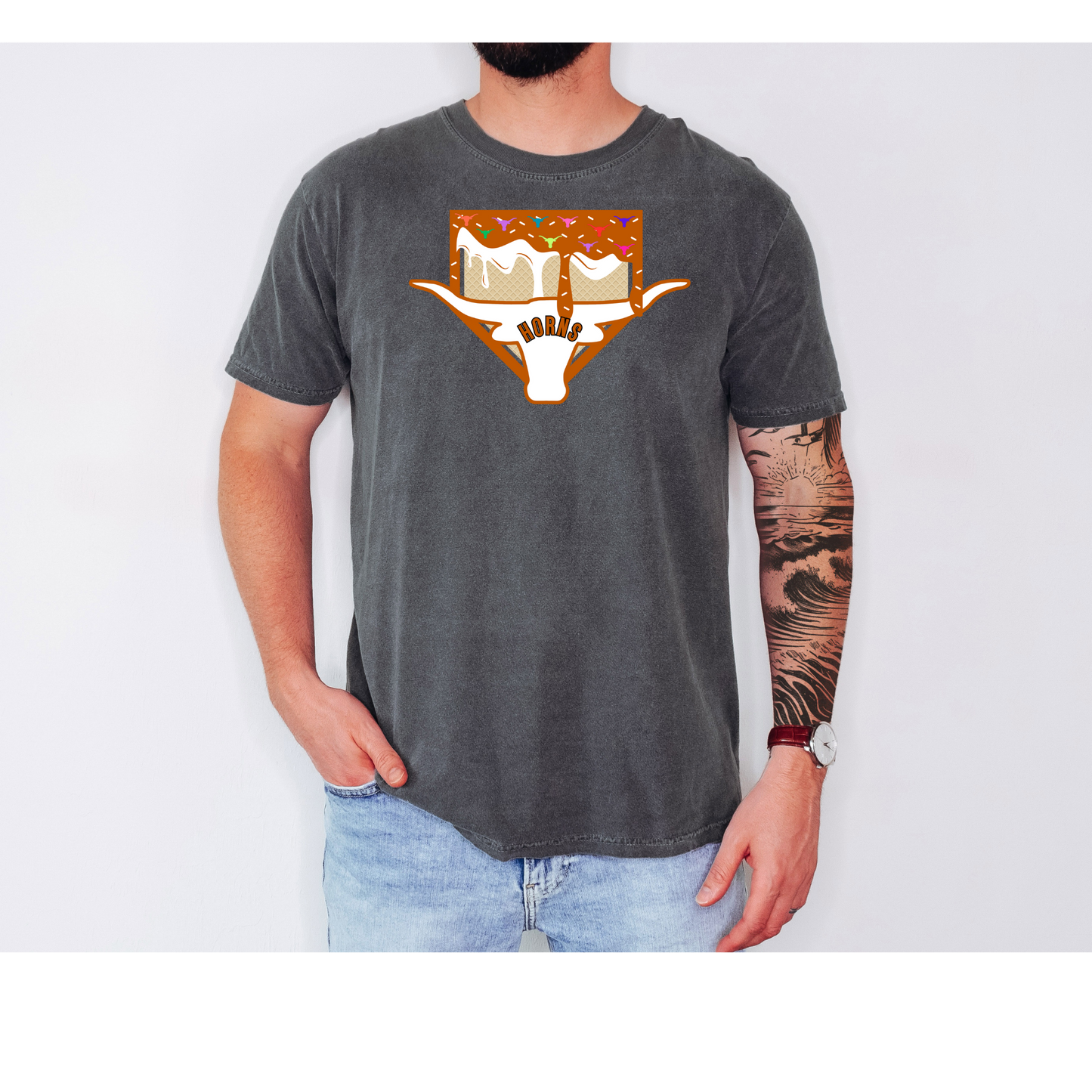 TTF Horns & Bases Softball Drip Tees