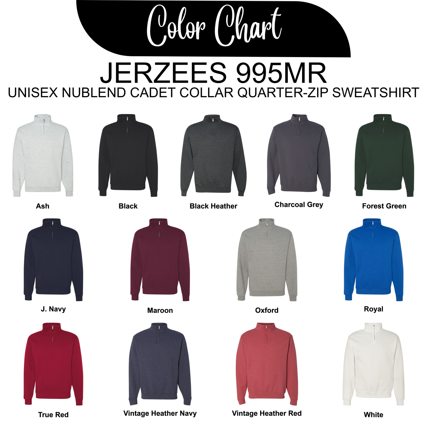Blank Unisex Quarter-Zip Sweatshirt – Jerzees Nublend® 995MR