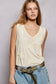 V-neck Sleeveless Front Star Patches Solid Basic Top SALE