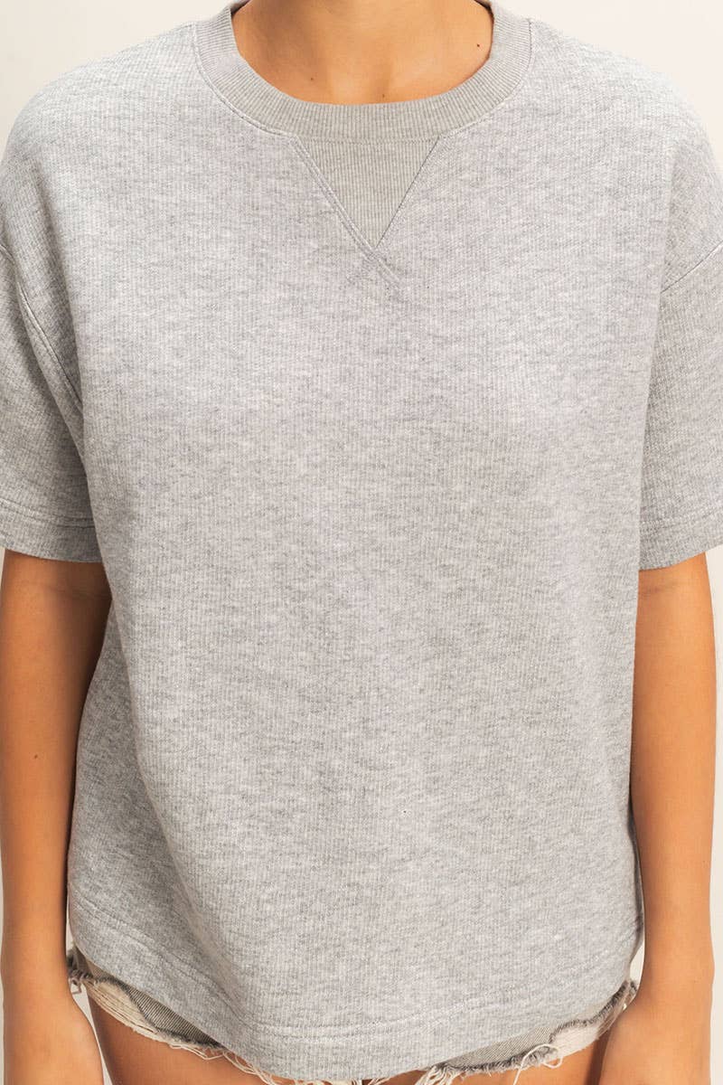 Crew Neck Short Sleeve Top