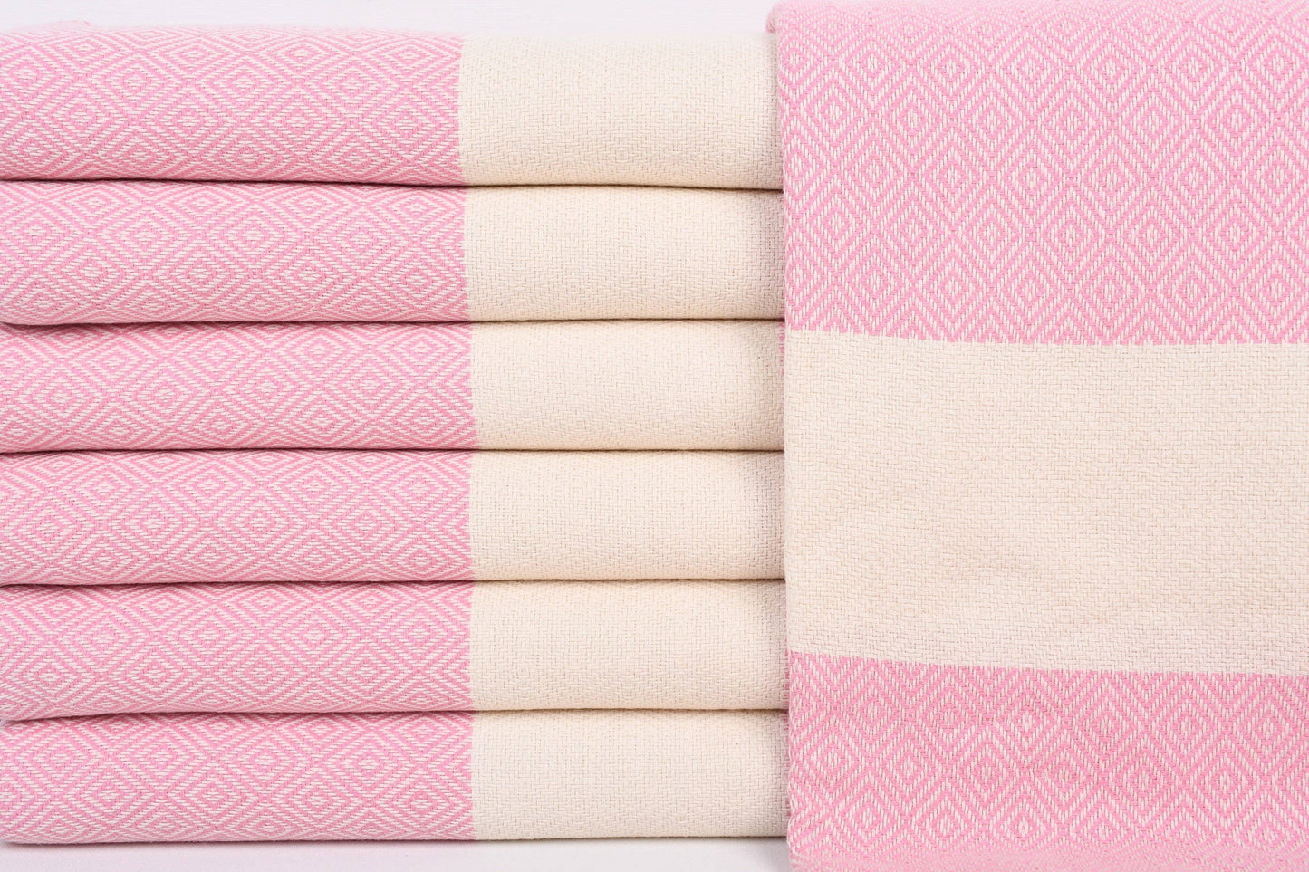 Turkish Beach Towel Personalized, Elegant Light Pink Towel