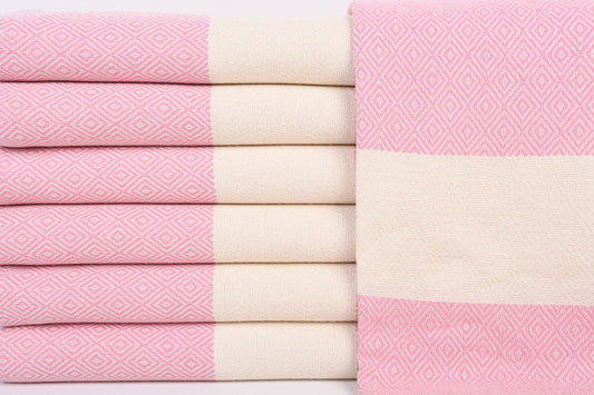 Turkish Beach Towel Personalized, Elegant Light Pink Towel