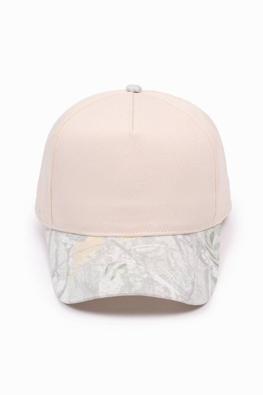 CAMO Print Brim 5 Panel Cotton Baseball Cap