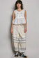 Boho Crochet Ribbon Motif Scalloped Trim Sleeveless Top