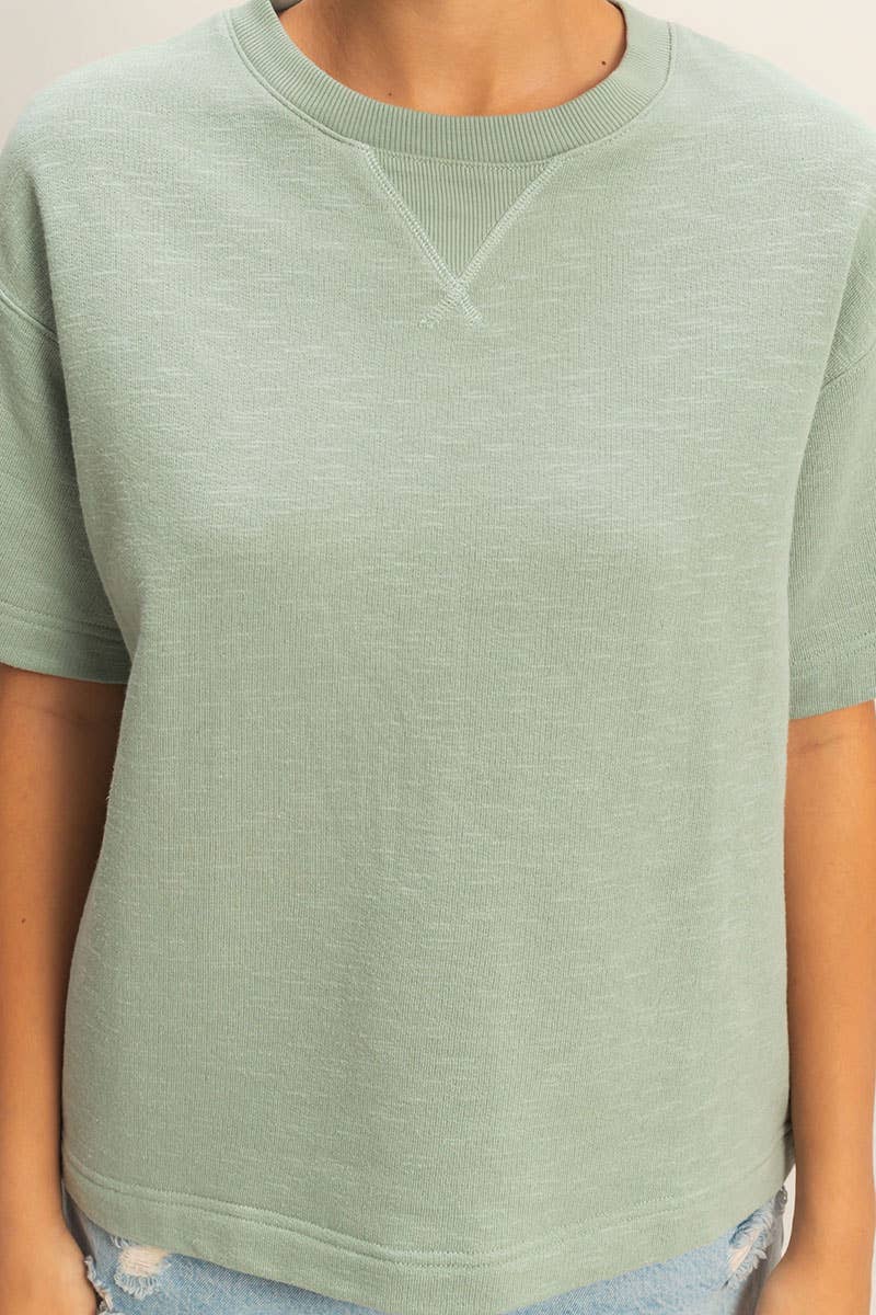 Crew Neck Short Sleeve Top