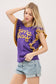 Ruffle Sleeve Varsity Gameday Knit Top