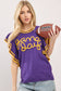 Ruffle Sleeve Varsity Gameday Knit Top