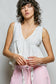 Sleeveless contrast thermal cropped babydoll top SALE
