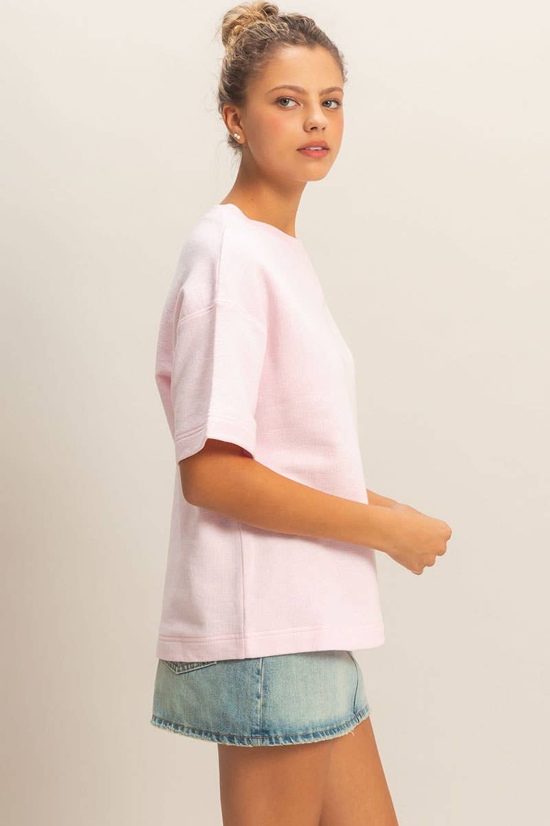 Crew Neck Short Sleeve Top