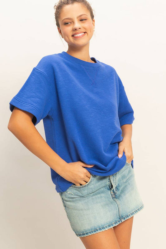 Crew Neck Short Sleeve Top