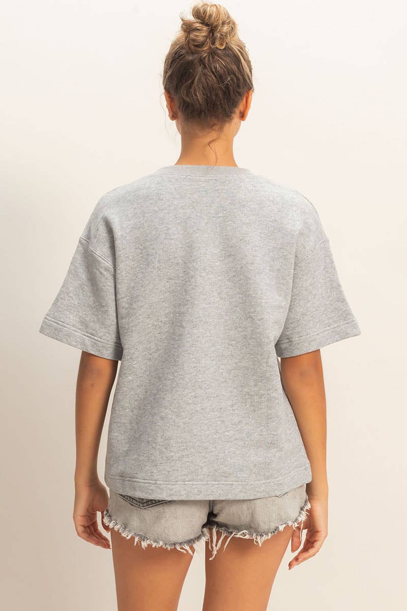 Crew Neck Short Sleeve Top