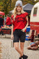 Ruffle Sleeve Varsity Gameday Knit Top