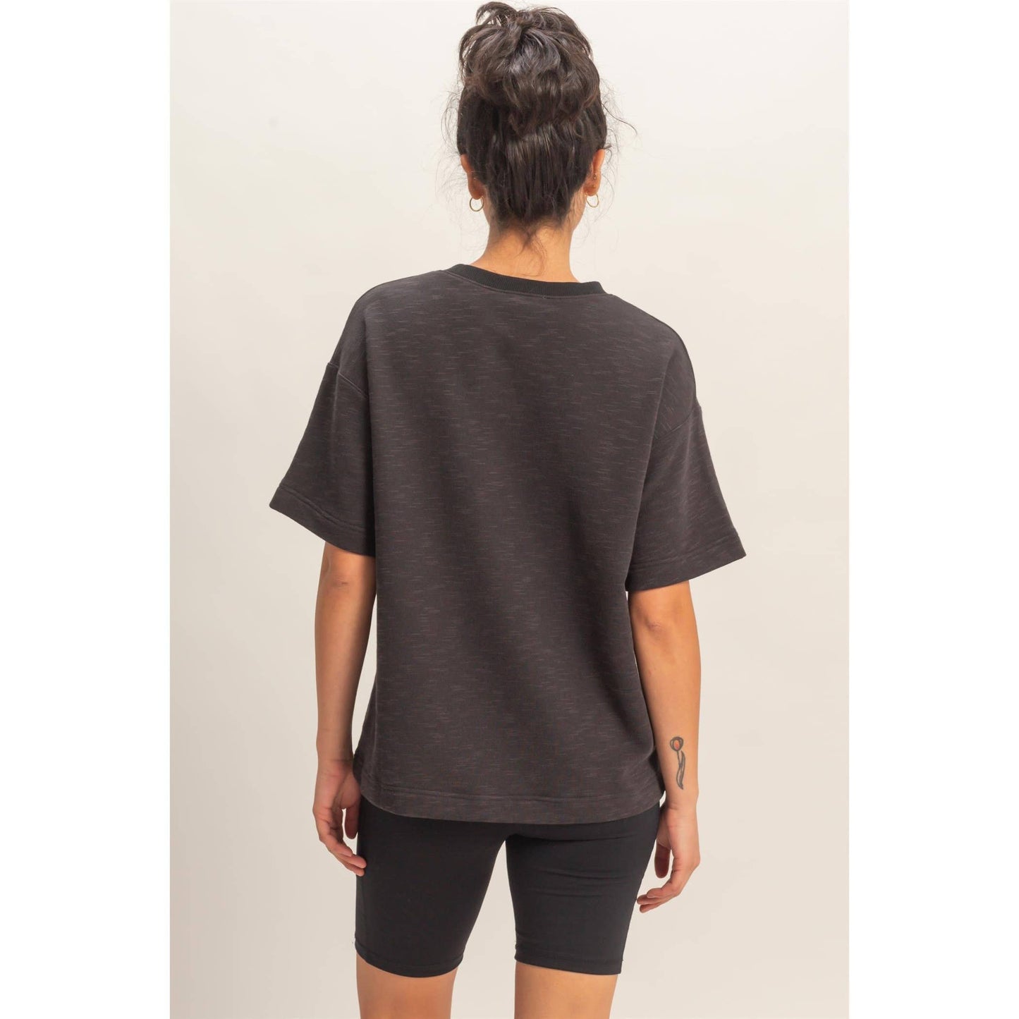 Crew Neck Short Sleeve Top