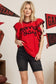 Ruffle Sleeve Varsity Gameday Knit Top