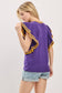 Ruffle Sleeve Varsity Gameday Knit Top