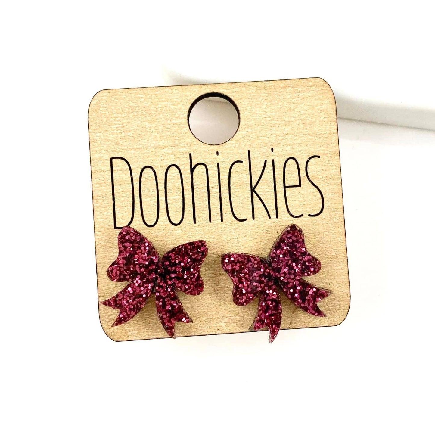 Glitter Bow Stud Earrings | Custom School Color Bow Earrings | 10 Color Options