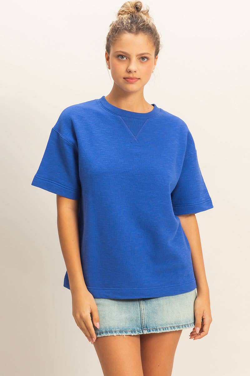Crew Neck Short Sleeve Top