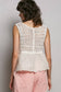 Boho Crochet Ribbon Motif Scalloped Trim Sleeveless Top