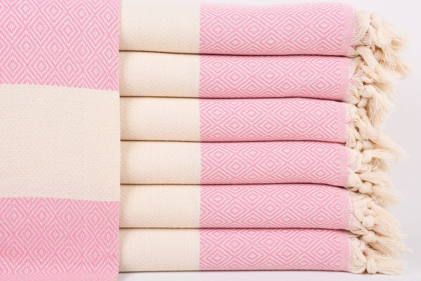 Turkish Beach Towel Personalized, Elegant Light Pink Towel