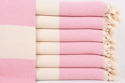 Turkish Beach Towel Personalized, Elegant Light Pink Towel