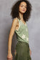 V-neck Sleeveless Front Star Patches Solid Basic Top SALE