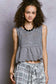 Boho Crochet Ribbon Motif Scalloped Trim Sleeveless Top