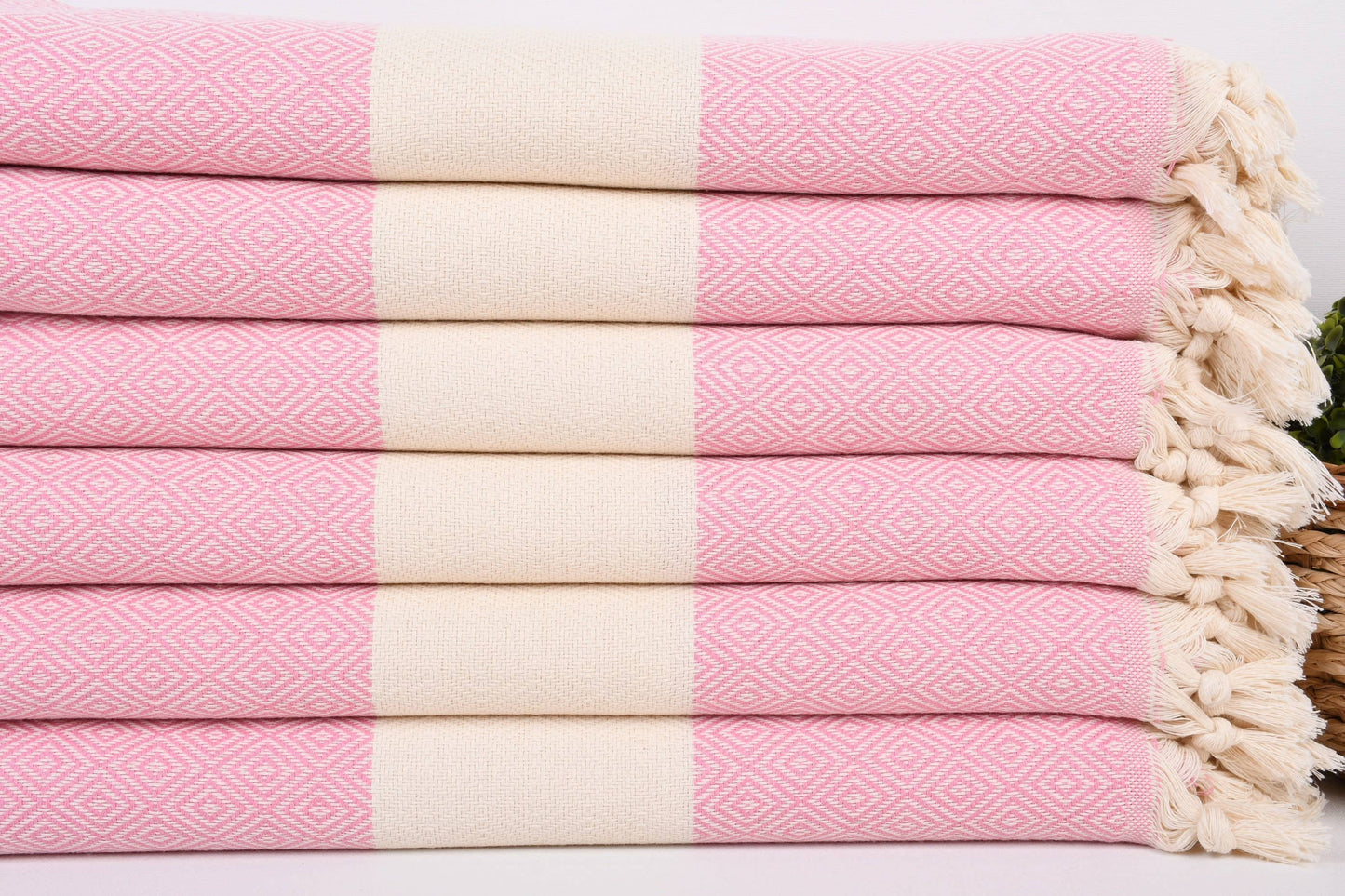 Turkish Beach Towel Personalized, Elegant Light Pink Towel