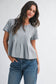 8613HK Pleated Swing Tee Top