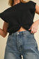 3253FN Iana Short Sleeve Knotted Top